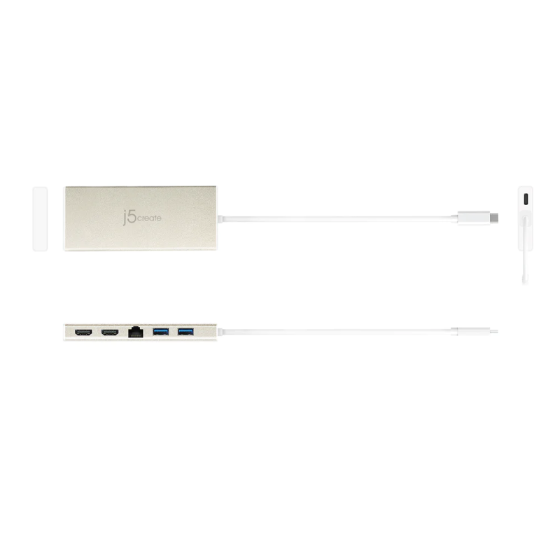 J5create JCD381 USB Type-C™ Dual HDMI Mini Dock-Ethernet/ USB 3.1 HUB / PD2.0