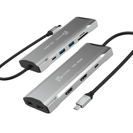 J5create JCD397 4K60 Elite USB-C® Triple-Monitor 10Gbps Mini Dock
